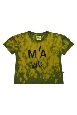 Hot Marques ' Almeida KHAKI AND ORANGE SPLATTERED LOGO T-SHIRT MULTICOLOUR