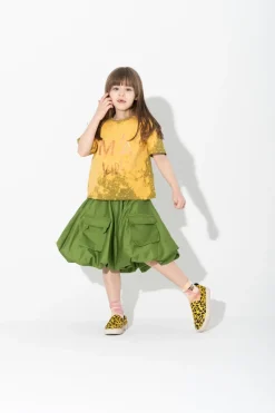 Hot Marques ' Almeida KHAKI AND ORANGE SPLATTERED LOGO T-SHIRT MULTICOLOUR