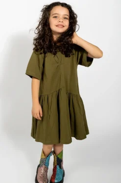 Online Marques ' Almeida GATHERED JERSEY T-SHIRT DRESS KHAKI