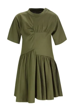 Online Marques ' Almeida GATHERED JERSEY T-SHIRT DRESS KHAKI
