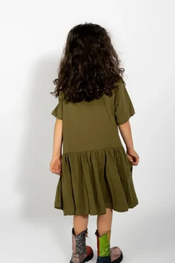 Online Marques ' Almeida GATHERED JERSEY T-SHIRT DRESS KHAKI