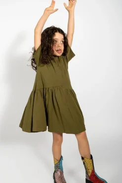 Online Marques ' Almeida GATHERED JERSEY T-SHIRT DRESS KHAKI