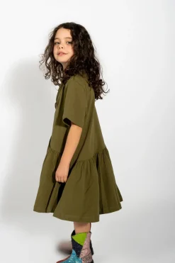 Online Marques ' Almeida GATHERED JERSEY T-SHIRT DRESS KHAKI