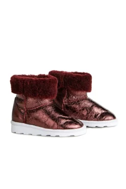 New Marques ' Almeida LEATHER BOOTS IN BURGUNDY