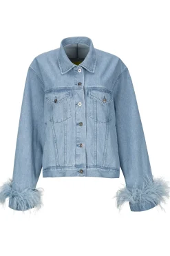 Outlet Marques ' Almeida LIGHT BLUE FEATHER CUFF JACKET LIGHTBLUE