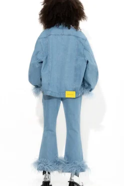 Outlet Marques ' Almeida LIGHT BLUE FEATHER CUFF JACKET LIGHTBLUE