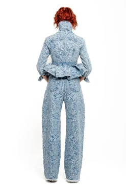 Hot Marques ' Almeida LIGHT BLUE FITTED JACKET WITH EMBELLISHMENT BELT LIGHTBLUE