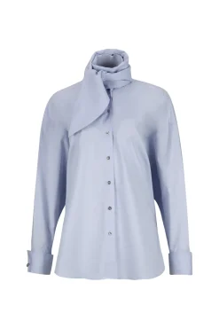 Sale Marques ' Almeida LIGHT BLUE LOOSE FIT TIE SHIRT LIGHTBLUE