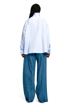 Sale Marques ' Almeida LIGHT BLUE LOOSE FIT TIE SHIRT LIGHTBLUE