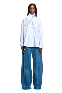 Sale Marques ' Almeida LIGHT BLUE LOOSE FIT TIE SHIRT LIGHTBLUE