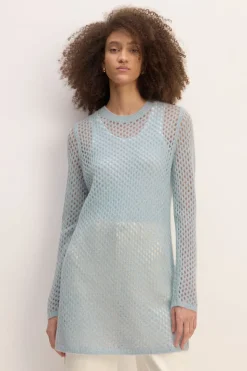 Online Marques ' Almeida LIGHT BLUE MESH KNIT LONG JUMPER LIGHTBLUE