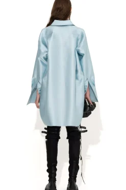 Best Marques ' Almeida LIGHT BLUE SATIN OVERSIZED SHIRT LIGHTBLUE