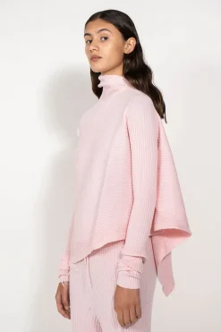 New Marques ' Almeida LIGHT PINK DRAPED JUMPER IN MERINO KNIT LIGHTPINK
