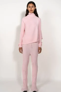 New Marques ' Almeida LIGHT PINK DRAPED JUMPER IN MERINO KNIT LIGHTPINK
