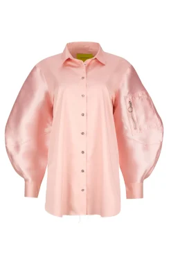 New Marques ' Almeida LIGHT PINK SHIRT WITH MIKADO BOMBER SLEEVES LIGHTPINK