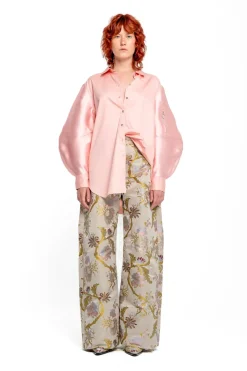 New Marques ' Almeida LIGHT PINK SHIRT WITH MIKADO BOMBER SLEEVES LIGHTPINK