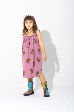 Clearance Marques ' Almeida AND GREEN BUNNY PRINT STRAPPY DRESS LILAC