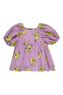 Hot Marques ' Almeida HANDS PRINT BALLOON SLEEVE TOP LILAC