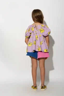 Hot Marques ' Almeida HANDS PRINT BALLOON SLEEVE TOP LILAC