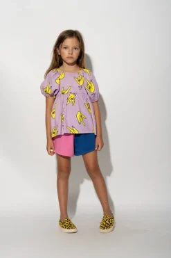 Hot Marques ' Almeida HANDS PRINT BALLOON SLEEVE TOP LILAC