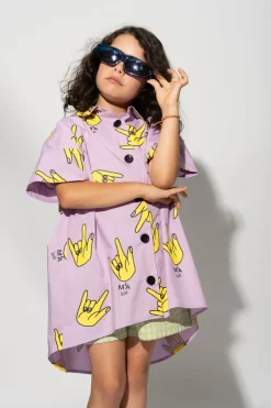 Discount Marques ' Almeida HANDS PRINT OVERSIZED SHIRT LILAC