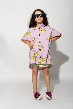 Discount Marques ' Almeida HANDS PRINT OVERSIZED SHIRT LILAC