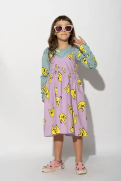 Online Marques ' Almeida HANDS PRINT STRAP DRESS LILAC