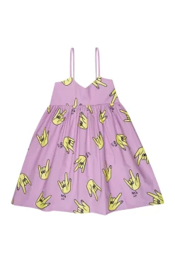 Online Marques ' Almeida HANDS PRINT STRAP DRESS LILAC