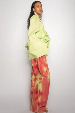 Online Marques ' Almeida LIME AND RED TIE DYE BOYFRIEND TROUSERS MULTICOLOUR
