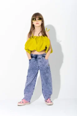 New Marques ' Almeida BALLOON TOP LIME