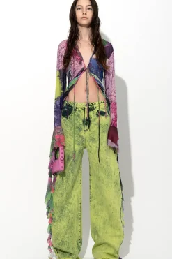 Hot Marques ' Almeida DENIM BOYFRIEND TROUSERS LIME