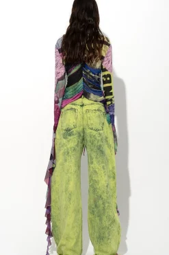 Hot Marques ' Almeida DENIM BOYFRIEND TROUSERS LIME
