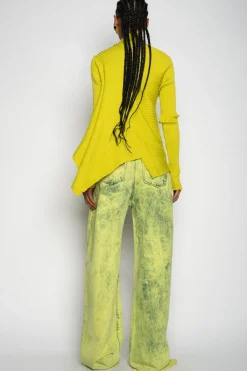 Clearance Marques ' Almeida MERINO DRAPED JUMPER LIME