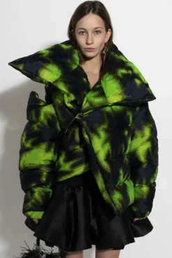 Hot Marques ' Almeida LIME TIE DYE M'A PUFFER JACKET MULTICOLOUR