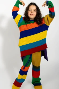 Clearance Marques ' Almeida MERINO STRIPED TROUSERS MULTICOLOUR