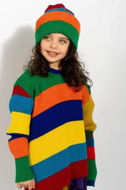 Clearance Marques ' Almeida MULTI STRIPES MERINO KNIT BEANIE MULTICOLOUR