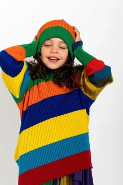 Clearance Marques ' Almeida MULTI STRIPES MERINO KNIT BEANIE MULTICOLOUR