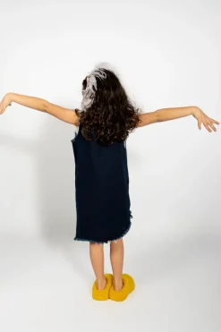 Marques ' Almeida DENIM SLEEVELESS DRESS NAVY