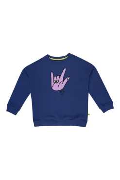 Discount Marques ' Almeida HAND PRINT SWEATSHIRT NAVY
