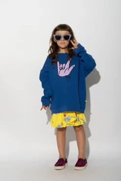 Discount Marques ' Almeida HAND PRINT SWEATSHIRT NAVY