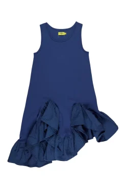 Outlet Marques ' Almeida SLEEVELESS FLOUNCE DRESS NAVY