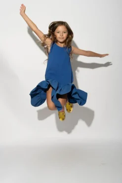 Outlet Marques ' Almeida SLEEVELESS FLOUNCE DRESS NAVY