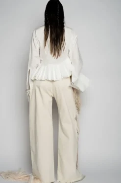 Hot Marques ' Almeida BOYFRIENDS TROUSERS OFF-WHITE