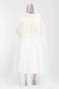 Sale Marques ' Almeida CINCHED OPEN NECK LEATHER BIKER VEST OFF-WHITE