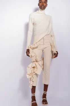 Outlet Marques ' Almeida DRAPED JUMPER IN MERINO KNIT OFF-WHITE