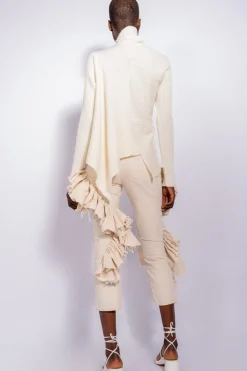 Outlet Marques ' Almeida DRAPED JUMPER IN MERINO KNIT OFF-WHITE