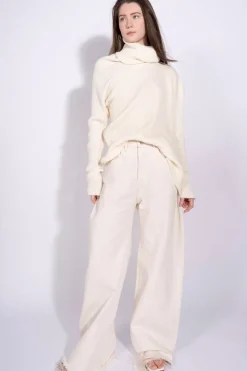 Sale Marques ' Almeida DRAPED TURTLENECK JUMPER OFF-WHITE