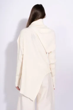 Sale Marques ' Almeida DRAPED TURTLENECK JUMPER OFF-WHITE