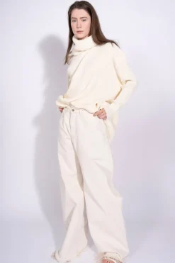 Sale Marques ' Almeida DRAPED TURTLENECK JUMPER OFF-WHITE