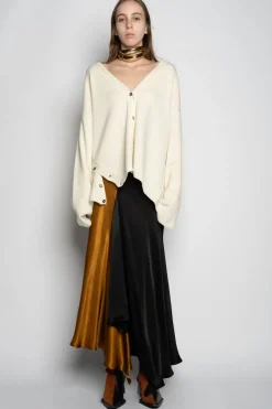 Discount Marques ' Almeida MERINO DECONSTRUCTED CARDIGAN OFF-WHITE